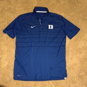 Duke Blue Devils Striped Polo Nike Dri-Fit